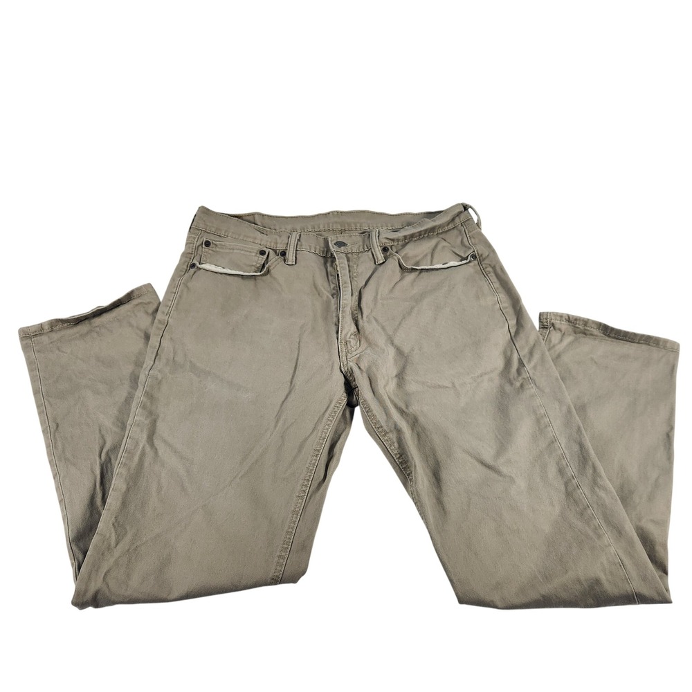 Levis 541 Athletic‎ Taper Mens Khaki Pants 36x32 Stretch Cotton Blend Tan